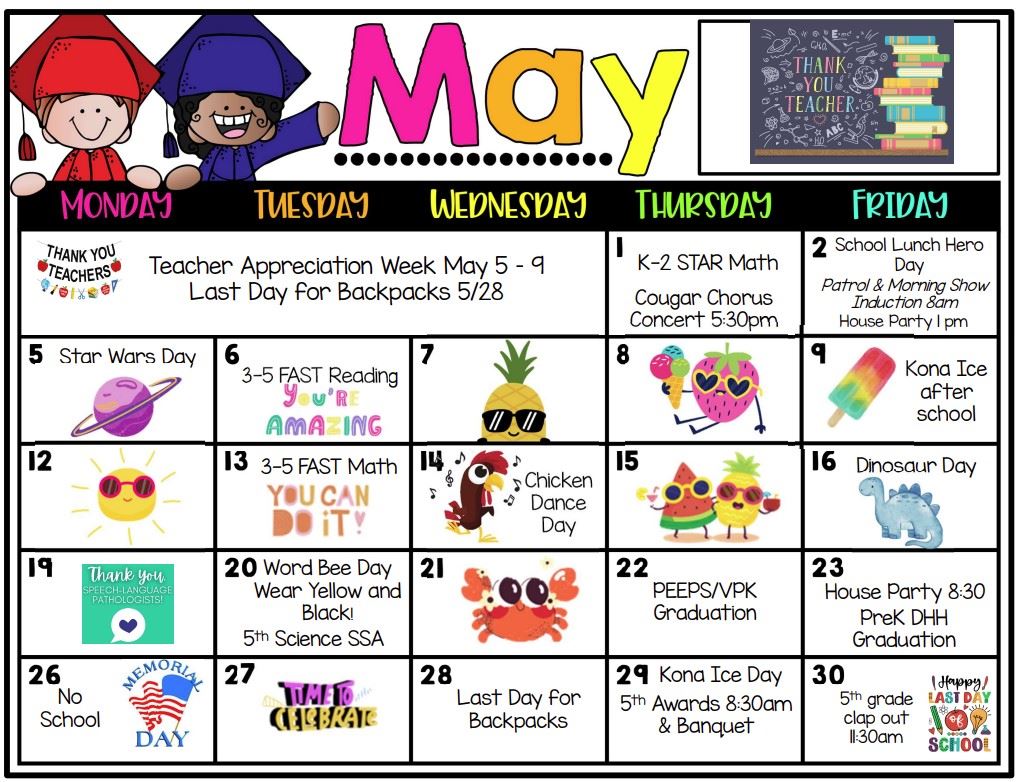  May 2025 Student Calendar